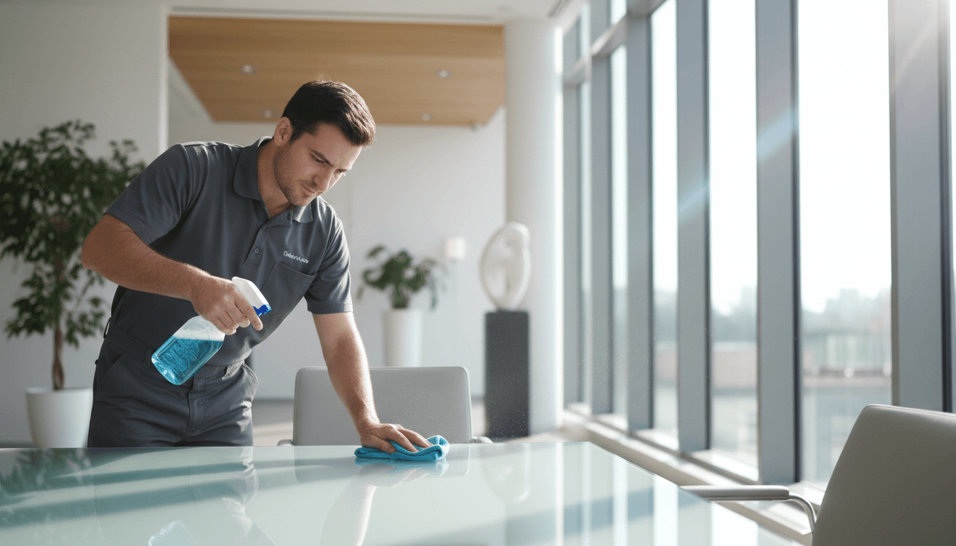 Interior cleaning in a London office